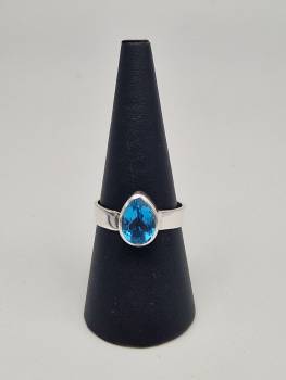 Swiss Blue Topas Ring, 925 Sterling Silber